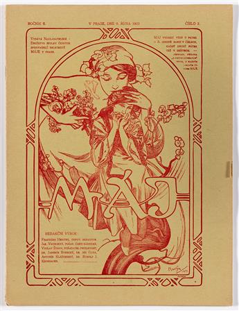 ALPHONSE MUCHA (1860-1939). COMBINAISONS ORNEMENTALES. Complete folio, with magazine & small book. 1901. Librairie Centrale des Beaux A